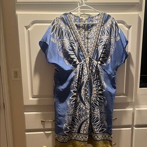 Banana Republic Blue and Yellow Bohemian Dress